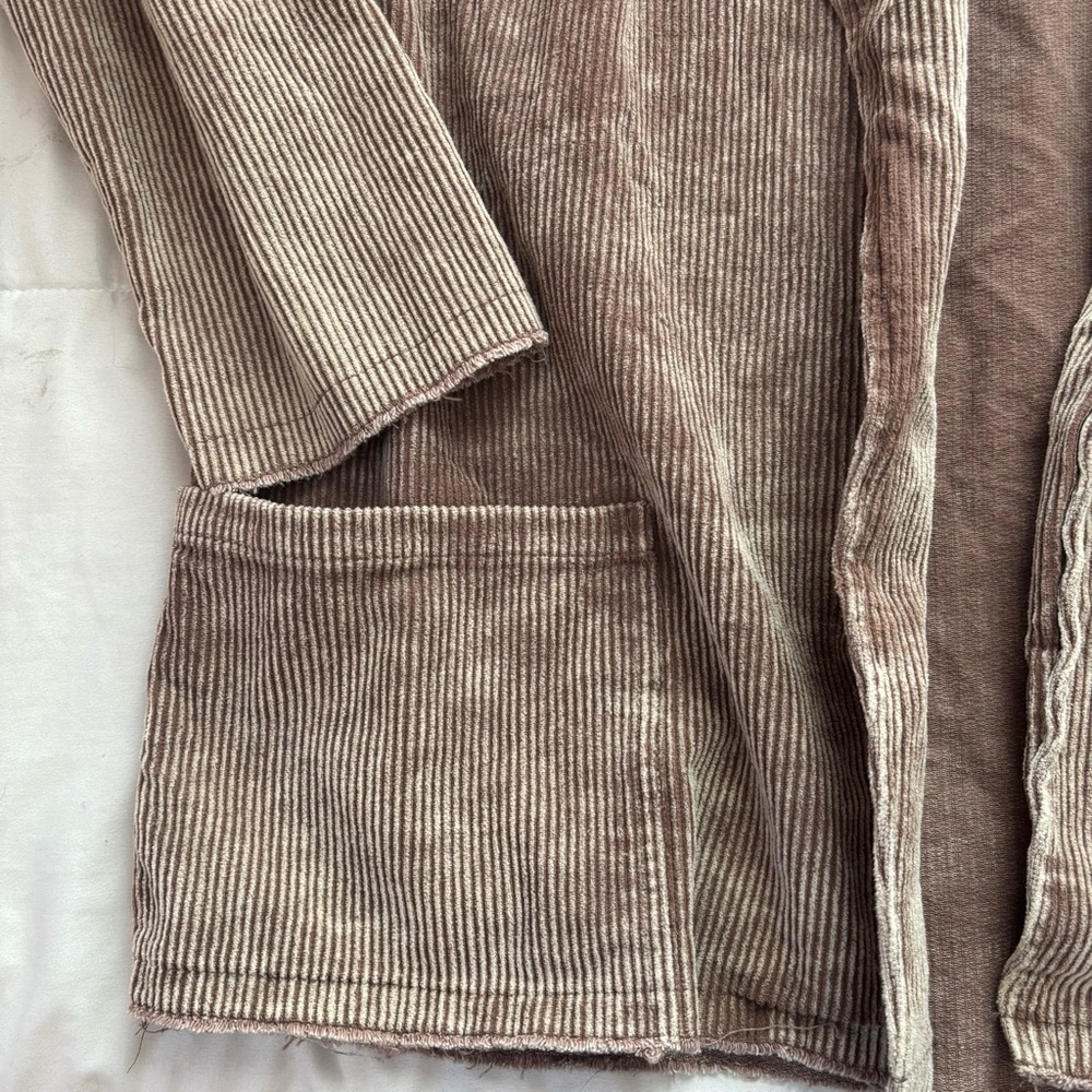 POL Oversized Open Raw Hem Corduroy Blazer Size Large - Picture 5 of 13